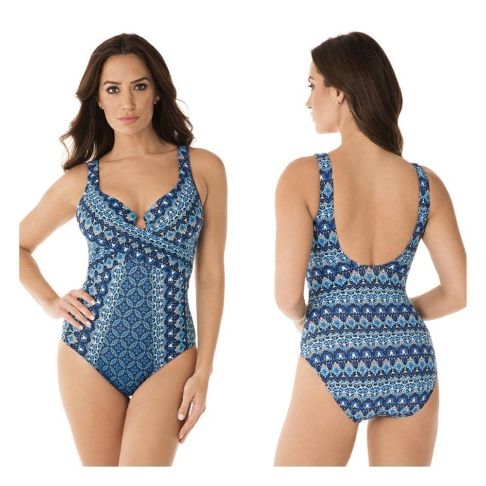 Miraclesuit Mosaica Escape One Piece sz 14 - NEW